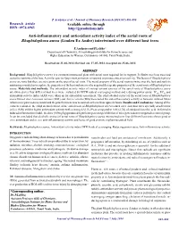 Anti-Inflammatory and Antioxidant Activity Index of the Aerial Roots of Rhaphidophora Aurea (Linden Ex Andre) Intertwined Over Different Host Trees