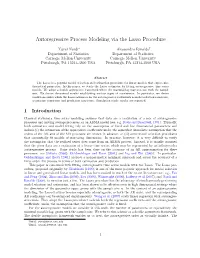 Autoregressive Process Modeling Via the Lasso Procedure