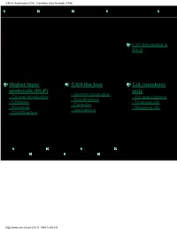 CAN in Automation (Cia) - Controller Area Network (CAN)
