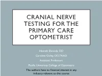 Cranial Nerve Testing Revised Small