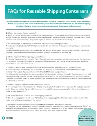 Faqs for Reusable Shipping Containers