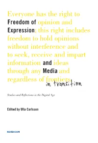 Freedom of Expression and Media in Transition