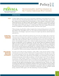 Institutionality and Governance in the Central American Dry Corridor