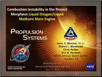 JSC LOX/Methane Regen Engine Development Project Plan