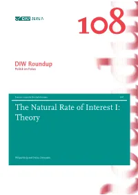 The Natural Rate of Interest I: Theory