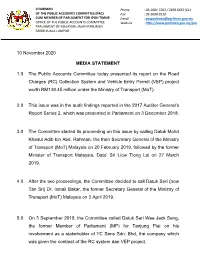 10 November 2020 MEDIA STATEMENT 1.0 the Public