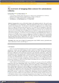 An Overview of Imaging Lidar Sensors for Autonomous Vehicles
