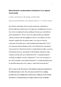 Bose-Einstein Condensation of Photons in an Optical Microcavity