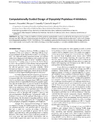 Computationally Guided Design of Dipeptidyl Peptidase-4 Inhibitors Lauren C