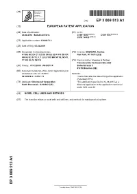 Novel Cell Lines and Methods