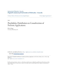 Piophilidae Distribution in Consideration of Forensic Applications Electra Ragan University of Nebraska-Lincoln