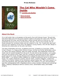 Press Release for the Cat Who Wouldn't Come Inside Published By