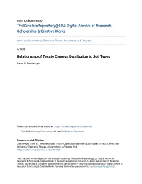 Relationship of Tecate Cypress Distribution to Soil Types