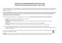 SURREY HILLS AONB MANAGEMENT PLAN (2020 -2025) Draft Monitoring Framework April 2020 – March 2021