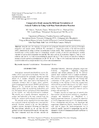 Comparative Study Among the Different Formulation of Antacid Tablets by Using Acid-Base Neutralization Reaction