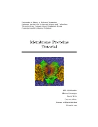 Membrane Proteins Tutorial