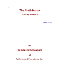 The Ninth Nanak Guru Teg Bahadar Ji
