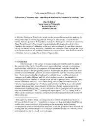 1 Forthcoming in Philosophy of Science Calibration, Coherence