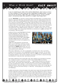 1 What Is World Music? Fact Sheet