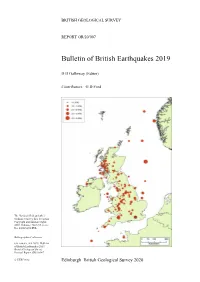 2019 Earthquake Bulletin