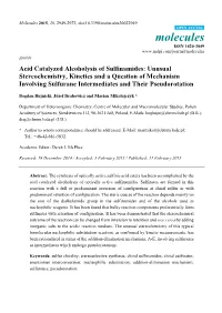 Acid Catalyzed Alcoholysis of Sulfinamides: Unusual Stereochemistry, Kinetics and a Question of Mechanism Involving Sulfurane Intermediates and Their Pseudorotation