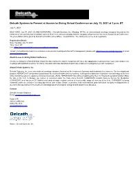 Delcath Systems to Present at Access to Giving Virtual Conference on July 13, 2021 at 3 P.M
