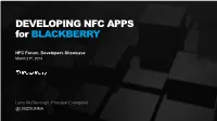 DEVELOPING NFC APPS for BLACKBERRY