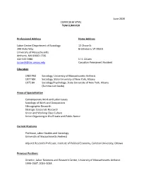 June 2020 CURRICULM VITAE TOM JURAVICH Professional Address