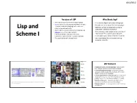 Lisp and Scheme I