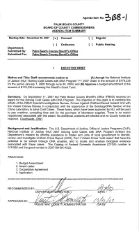 "Solving Cold Cases with DNA Program" FY 2007 Grant in the Amoun