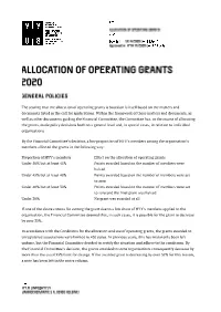 The Scoring That the Allocation of Operating Grants Is Based on Is Itself Based on the Matters and Documents Listed in the Call for Applications