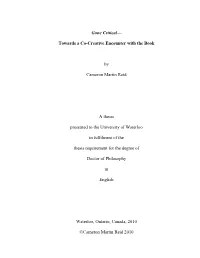 Towards a Co-Creative Encounter with the Book by Cameron Martin