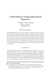 A Brief History of Open Educational Resources T