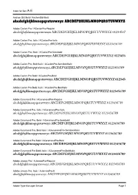 Adobe Type Manager Deluxe Page 1 Index for Set: A-E