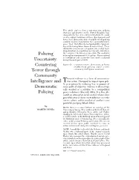 Countering Terror Through Community Intelligence and Democratic Policing