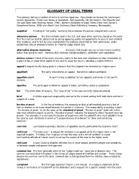 Glossary of Legal Terms