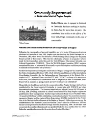 In Conservation Work of Angkor Complex