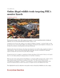 Online Illegal Wildlife Trade Targeting PHL's Monitor Lizards