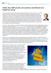 Public Debt, GDP Growth, and Austerity: Why Reinhart and Rogoff Are Wrong
