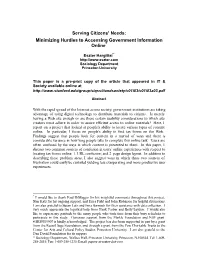 Serving Citizens' Needs: Minimizing Hurdles to Accessing Government Information Online