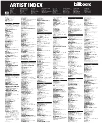 Artist Index