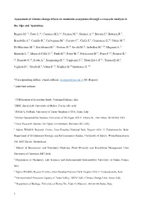 Assessment of Climate Change Effects on Mountain Ecosystems Through a Cross-Site Analysis in the Alps and Apennines