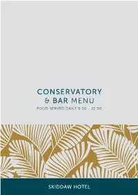 Conservatory & Bar Menu