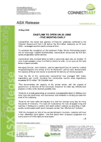 Eastlink to Open on 29 June - Five Months Early