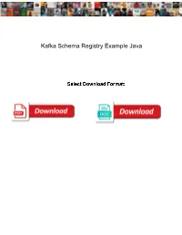 Kafka Schema Registry Example Java