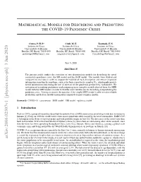 Mathematical Models for Describing and Predicting