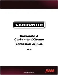 Ross Carbonite 2 Operation Manual