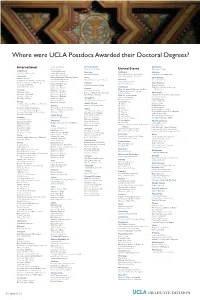 Where Were UCLA Postdocs Awarded Their Doctoral Degrees?