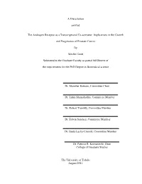 A Dissertation Entitled the Androgen Receptor