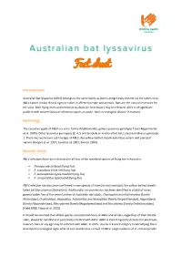 Australian Bat Lyssavirus (ABLV) Belongs to the Same Family As (But Is Antigenically Distinct To) the Rabies Virus